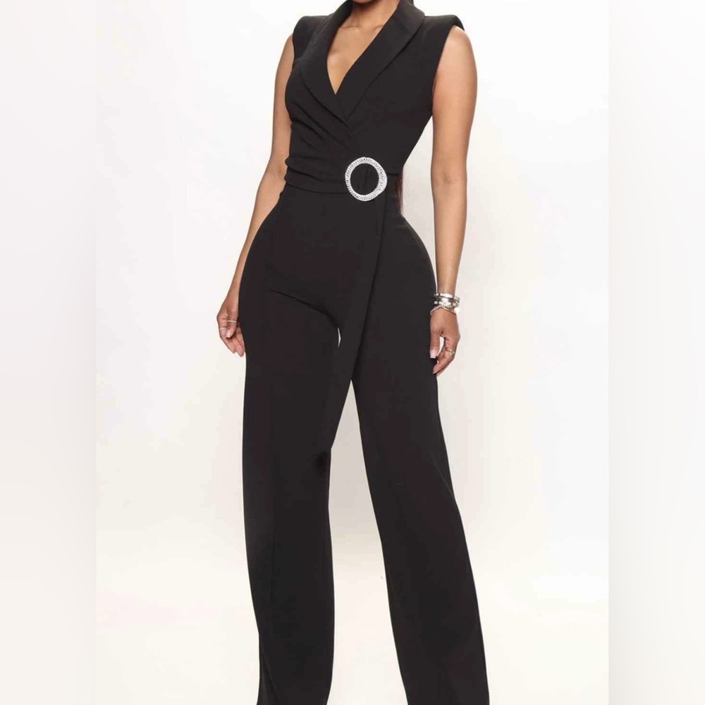 Fashion Nova Chic Black Jumpsuit 1X NWT